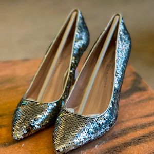 Chinese Laundry Ruthy Silver Sequins Heels